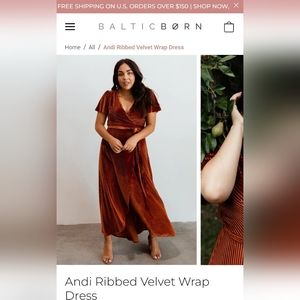 Baltic Born Andi Ribbed Velvet Dress